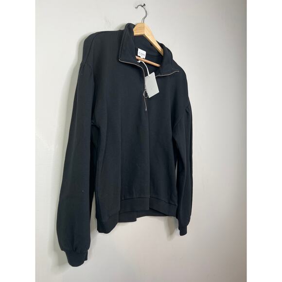 NWT Cami NYC Margaret Gathered French Cotton-Terry Half Zip Sweatshirt Pullover - Picture 4 of 10